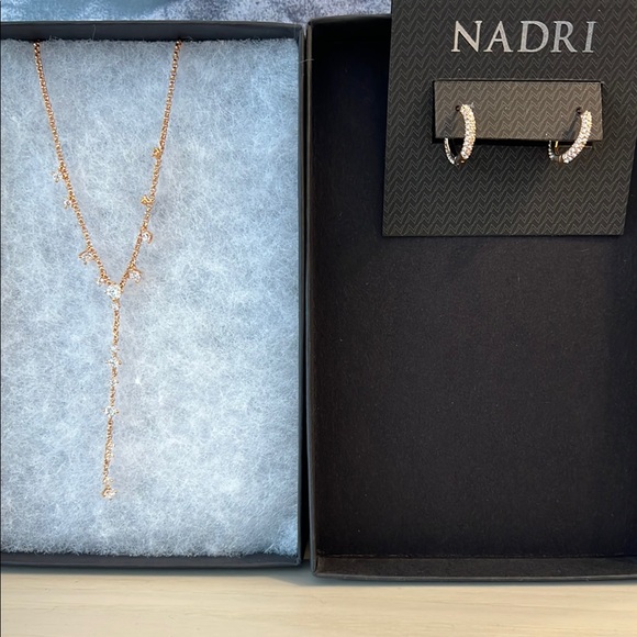 Nadri Rose Gold Necklace and Earring Set - Picture 1 of 1